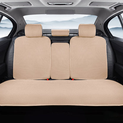 Rynx | Chenille Anti-Scratch Breathable Seat Cover Front Car Seats Complete Set Khaki Rear bench seat
