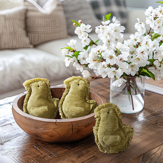 Rynx | Primitive Baby Chicks Bowl Filler, Set of 3