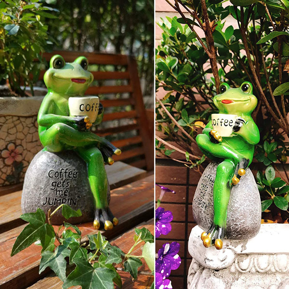 Rynx | Coffee Frog Garden Statue