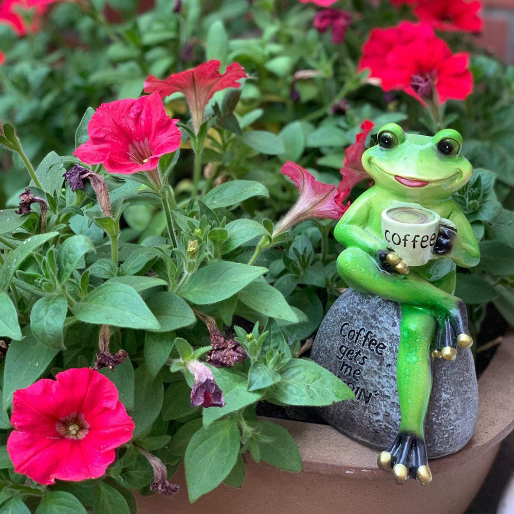 Rynx | Coffee Frog Garden Statue