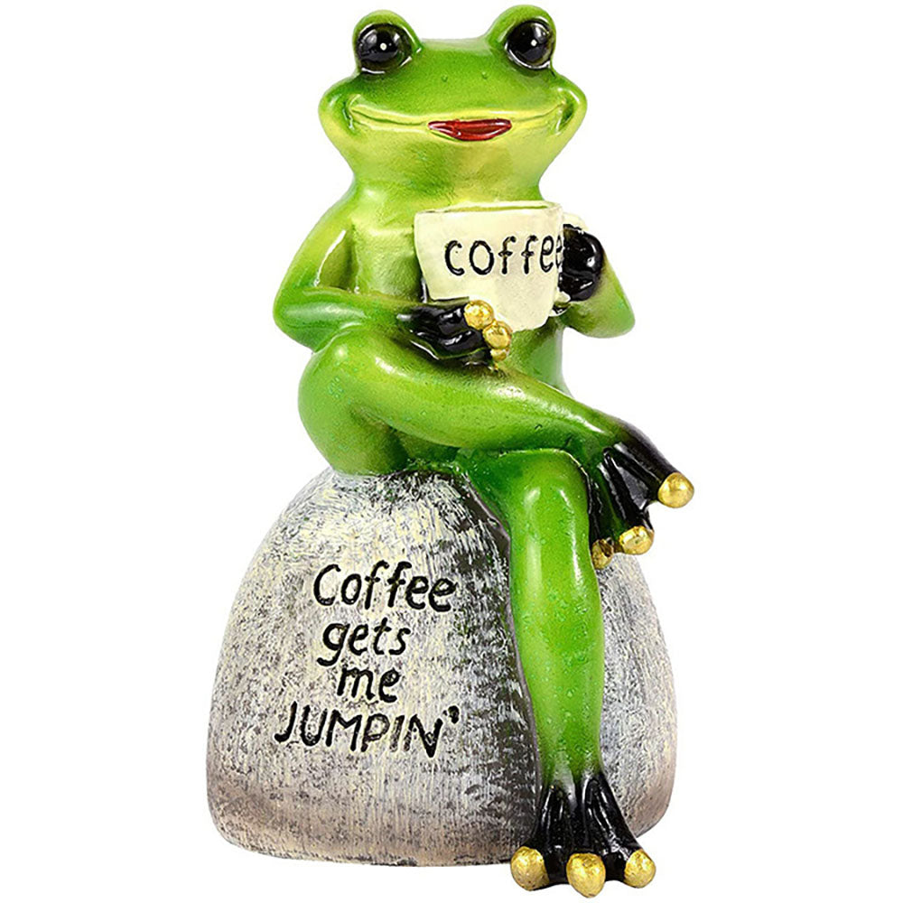 Rynx | Coffee Frog Garden Statue