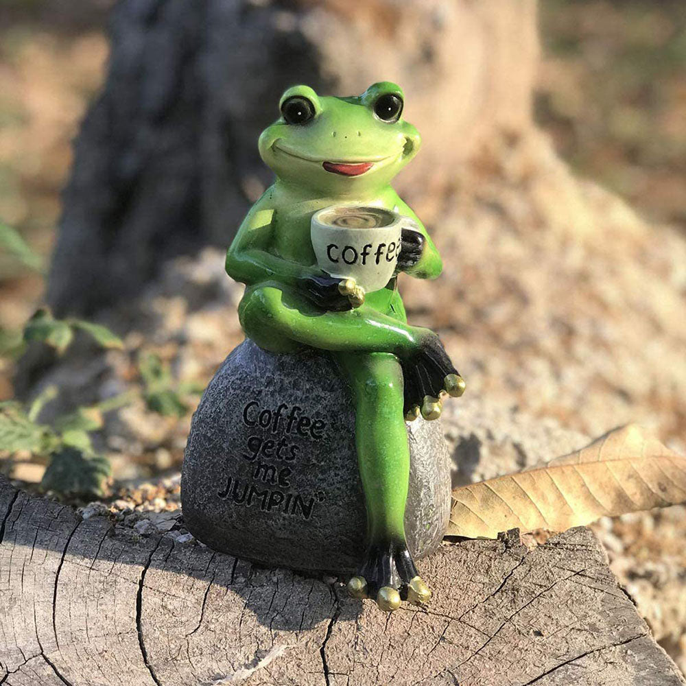 Rynx | Coffee Frog Garden Statue