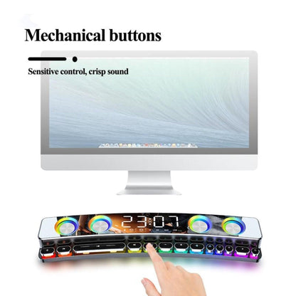 RYNX | Bluetooth Wireless Speaker FM Clock for Gaming Computer Alarm