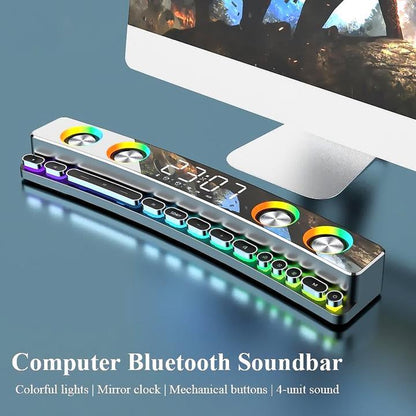 RYNX | Bluetooth Wireless Speaker FM Clock for Gaming Computer Alarm