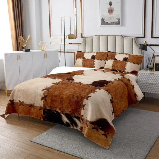 Rynx | Cowhide Patchwork Bedding Set