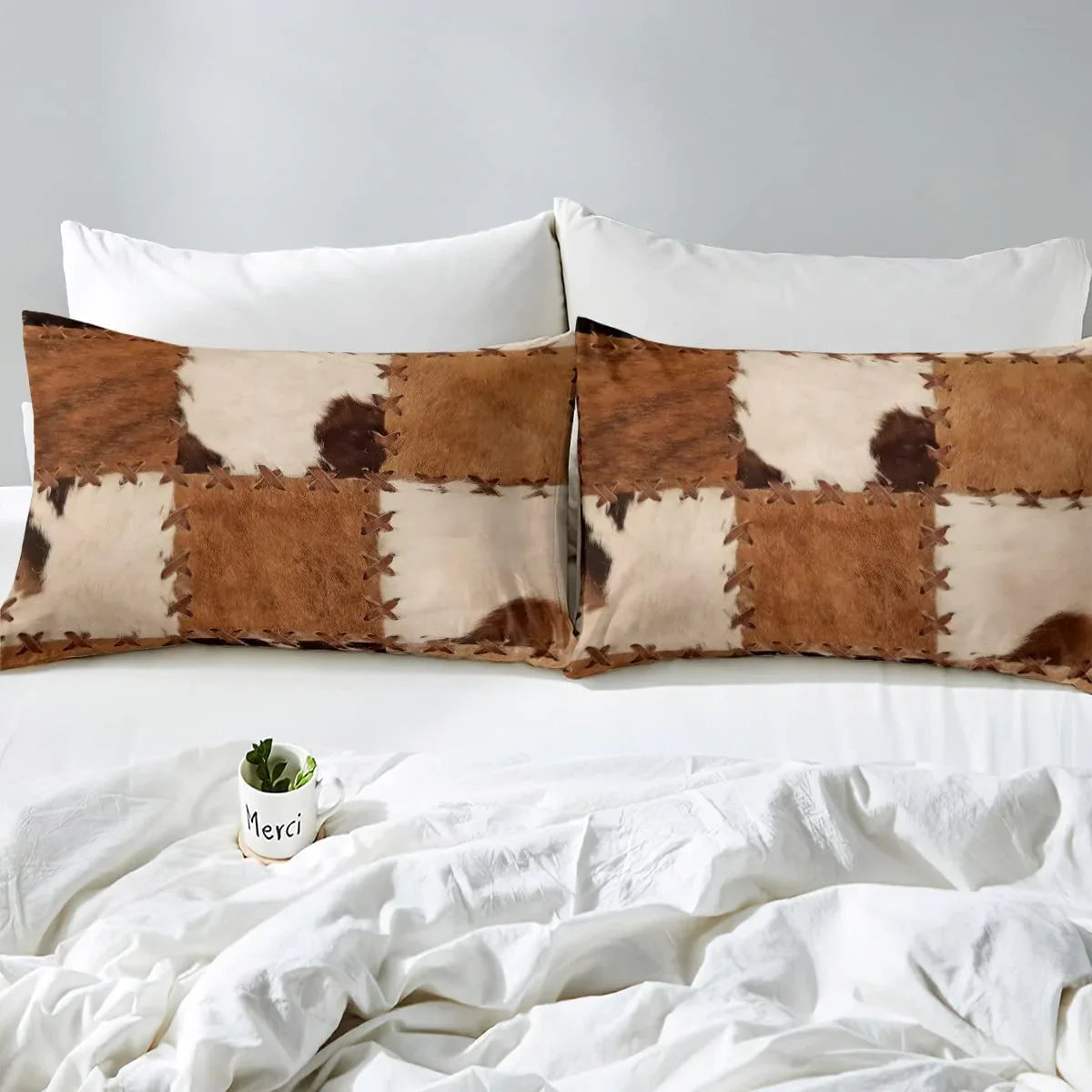 Rynx | Cowhide Patchwork Bedding Set