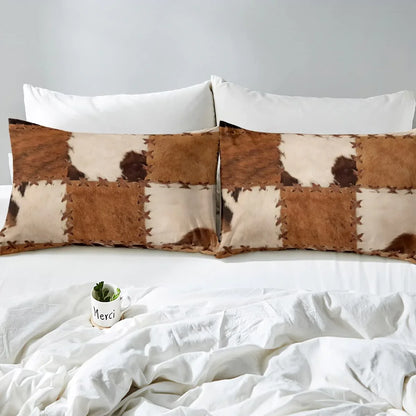 Rynx | Cowhide Patchwork Bedding Set