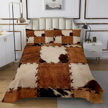 Rynx | Cowhide Patchwork Bedding Set