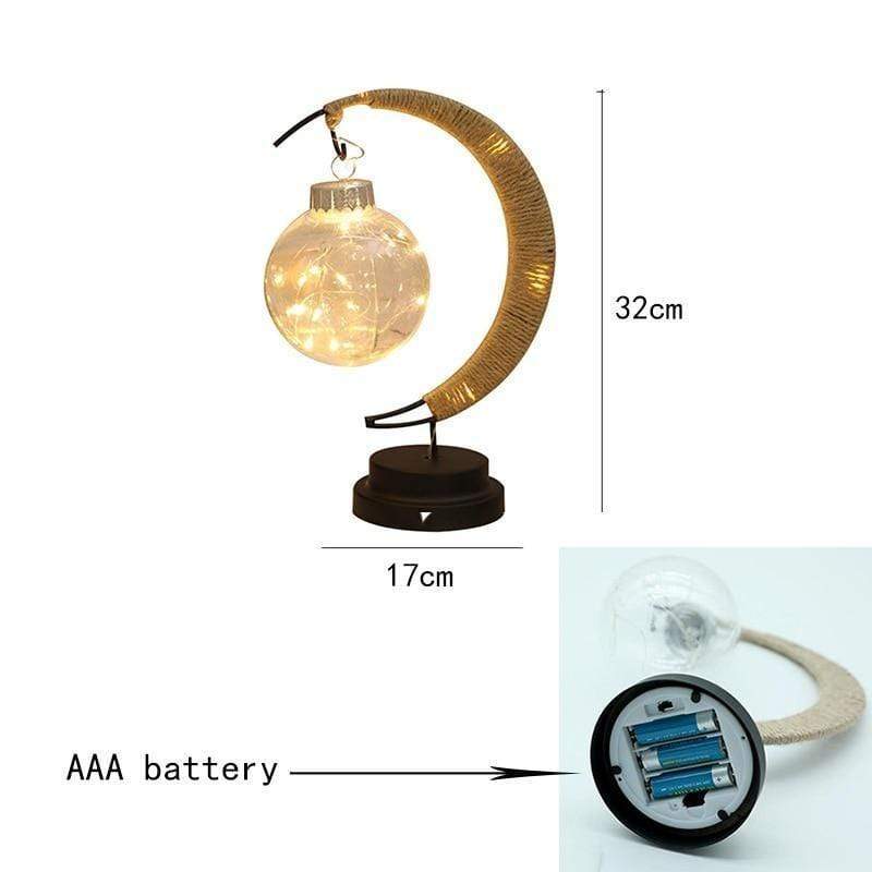 Rynx | - Table lamp Luxe - Crescent moon - Design made of wicker - Elegant lighting
