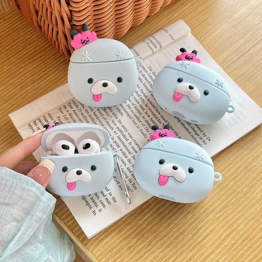 Rynx | Cute Dog AirPods Case with Pink Bunny Hat