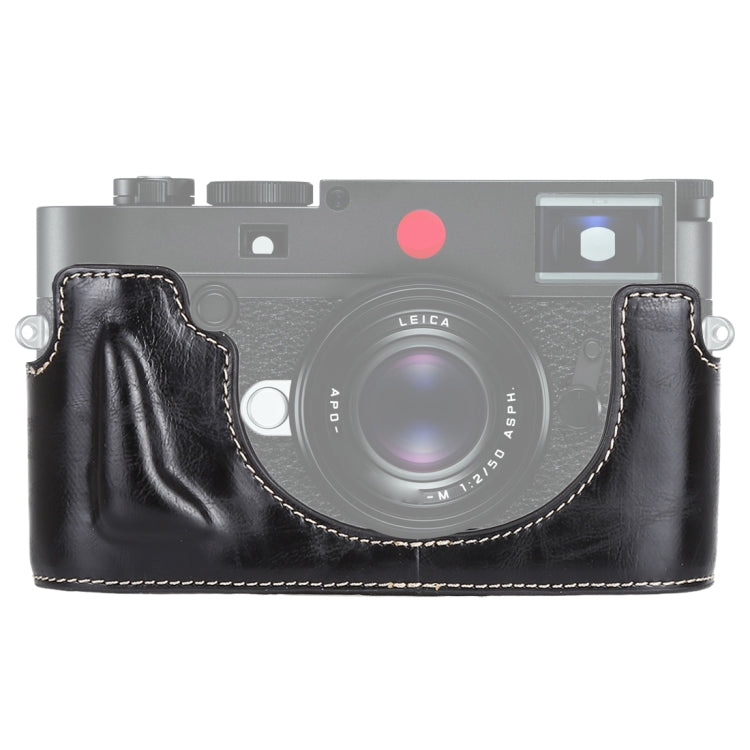 Rynx | 1/4 inch Thread PU Leather Camera Half Case Base for Leica M10 (Black)