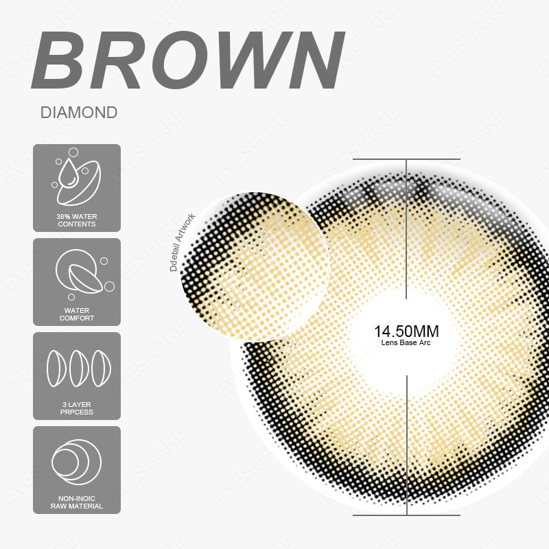 Rynx Diamond Brown 14.5 mm 1 Pair | 1 Year