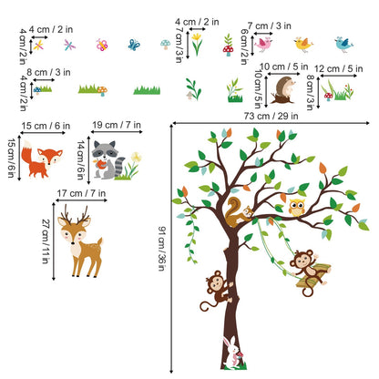 Rynx | Forest Animals Tree Wall Tattoos