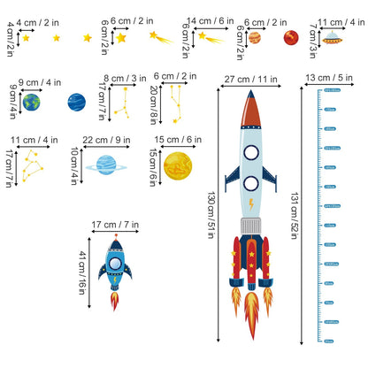 Rynx | Rocket Height Chart Wall Sticker