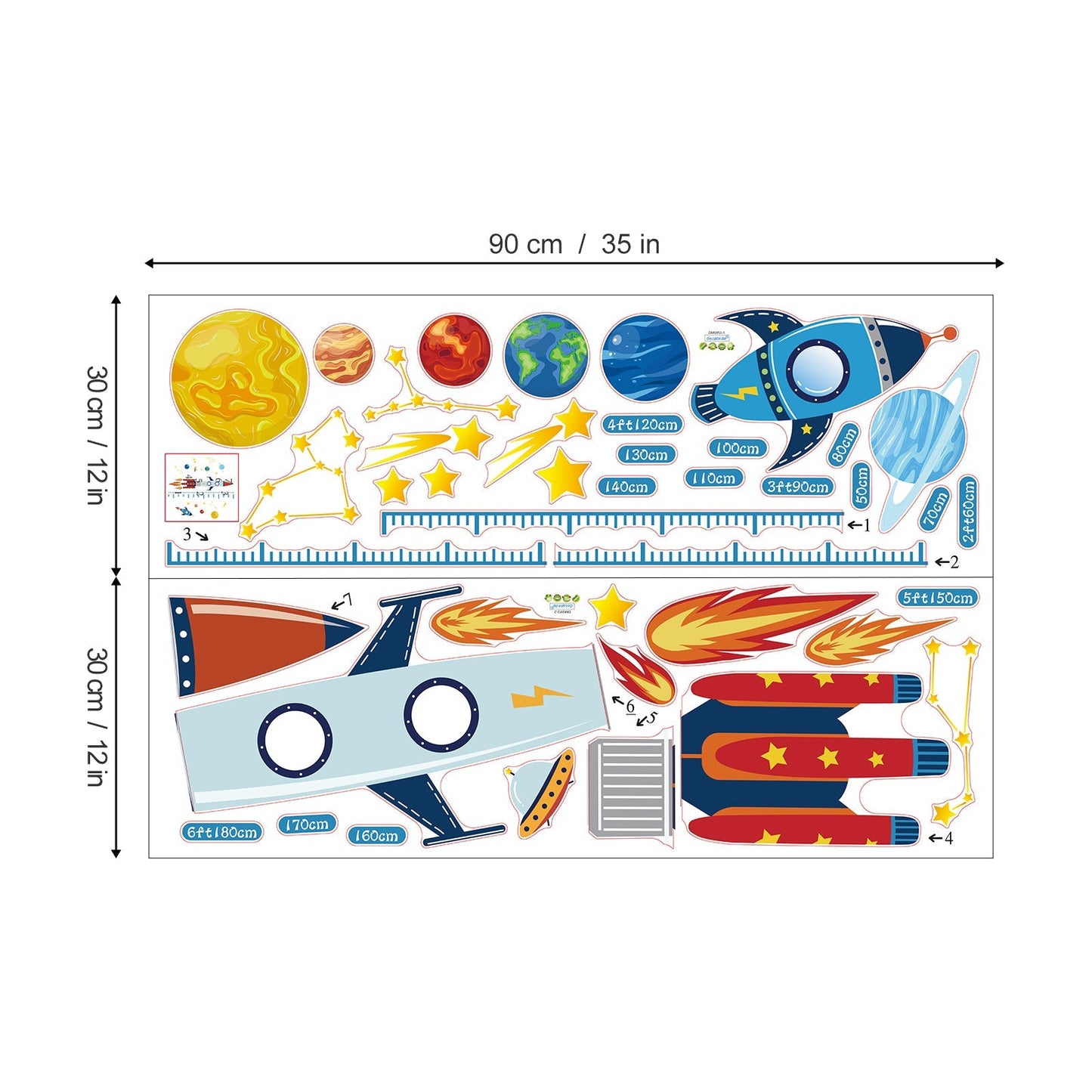 Rynx | Rocket Height Chart Wall Sticker
