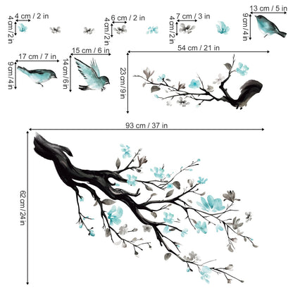 Rynx | Watercolor blue flowers wall stickers
