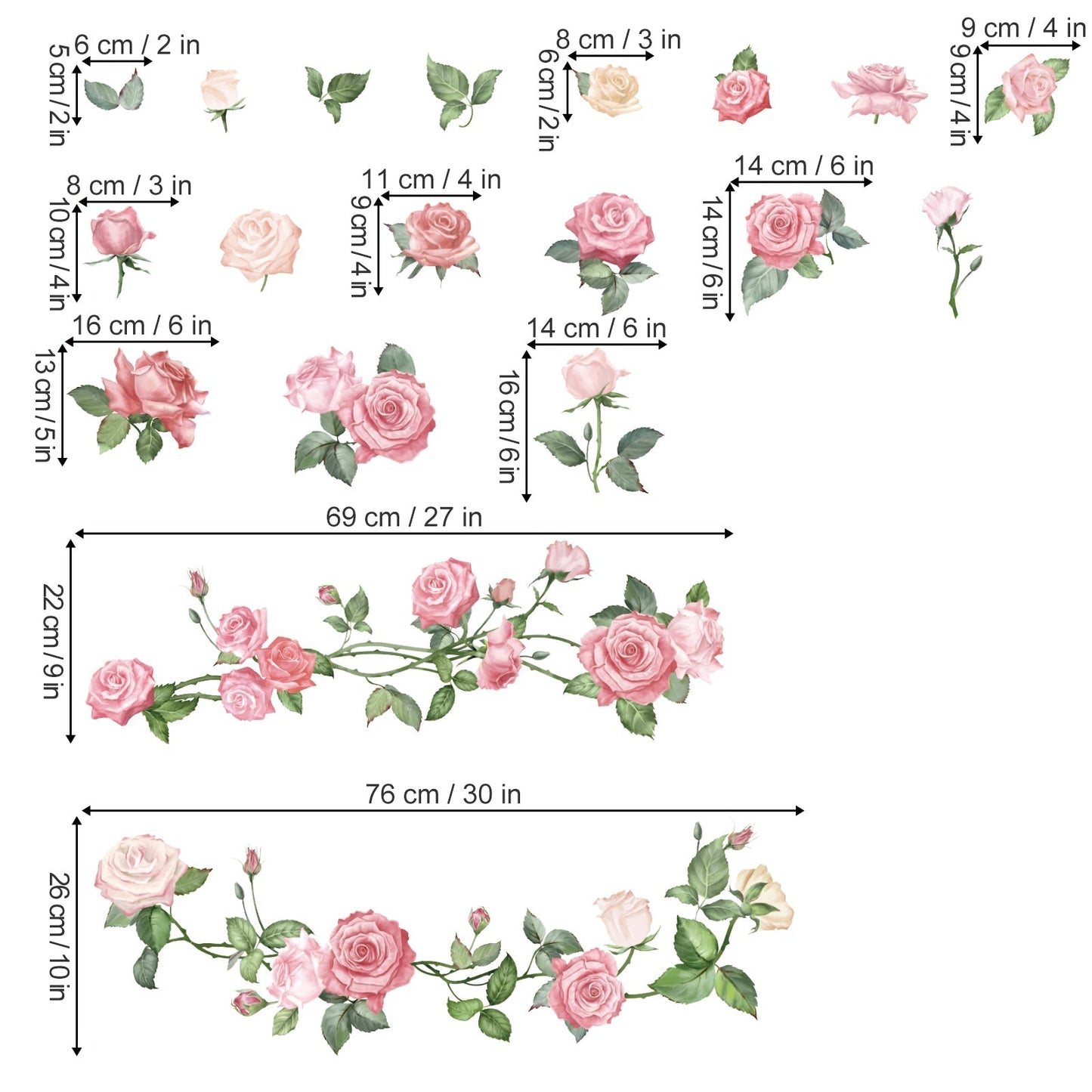 Rynx | Watercolor Pink Floral Wall Sticker