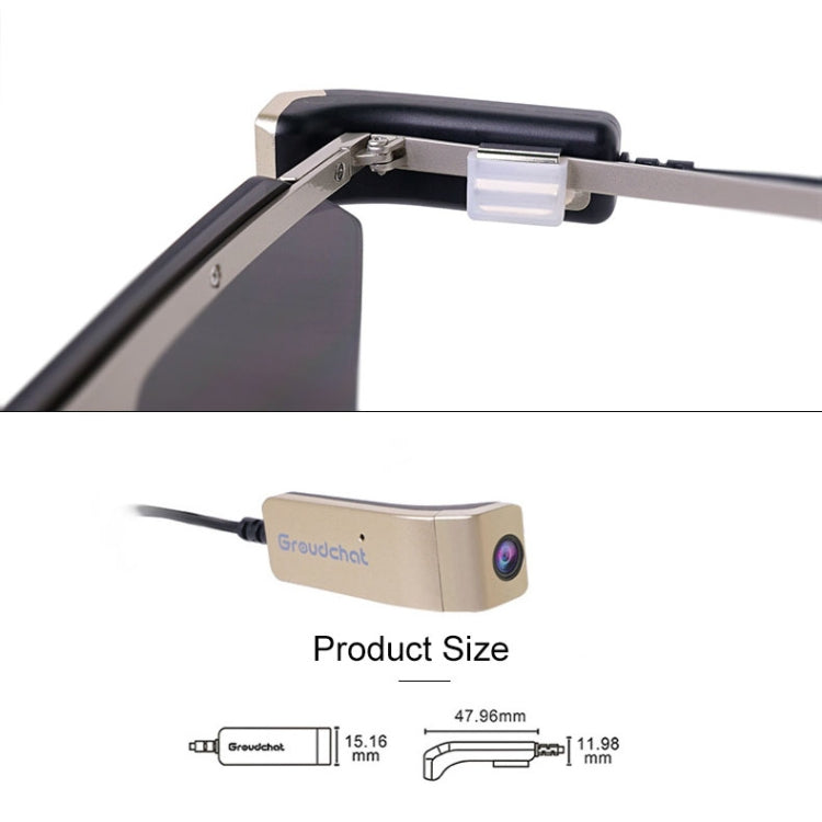 Rynx | Groudchat JP1DV1 1080P HD Smart Camera Mobile Phone USB Live Camera for Glasses Legs, Built-in sound-absorbing and noise-reducing microphone (Black)
