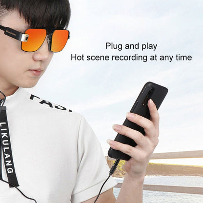 Rynx | Groudchat JP1DV1 1080P HD Smart Camera Mobile Phone USB Live Camera for Glasses Legs, built-in sound-absorbing and noise-reducing microphone (Gold Black)
