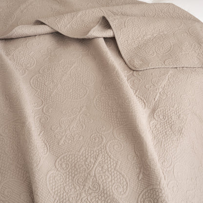 Rynx | Neutral Taupe Beige Sandy Elegant Matelassé Cotton Quilted Bedspread Set
