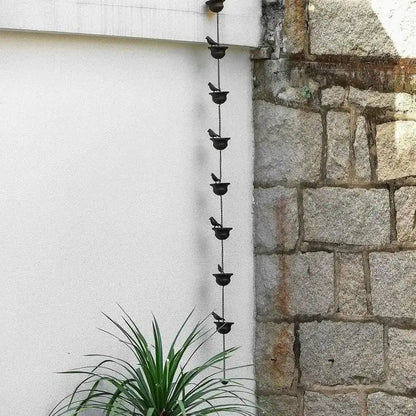Rynx | Rain chain with bird bath – Attracts birds & makes rainy days beautiful