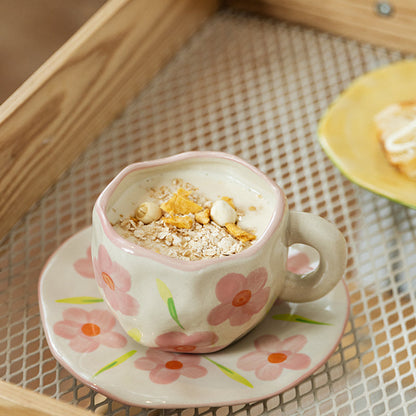 Rynx Retro hand-painted cup and saucer set