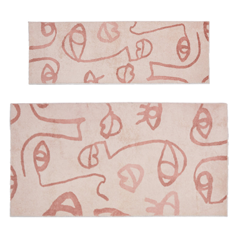 Rynx | abstract pink geometric and lines faces creative bedroom rug