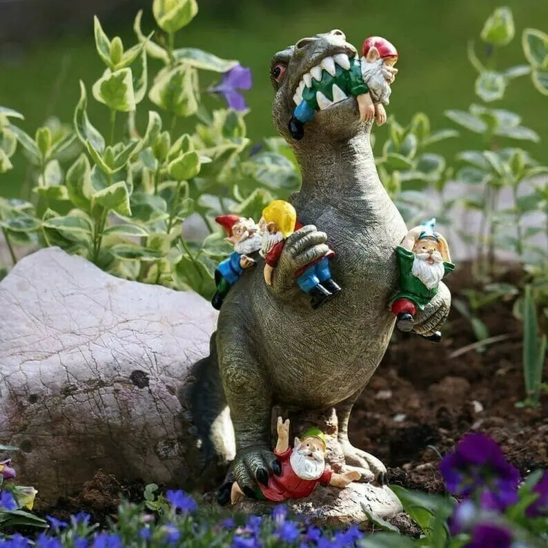 Rynx | Dinosaur Garden Figurine – Funny & Unique Gnome Eater