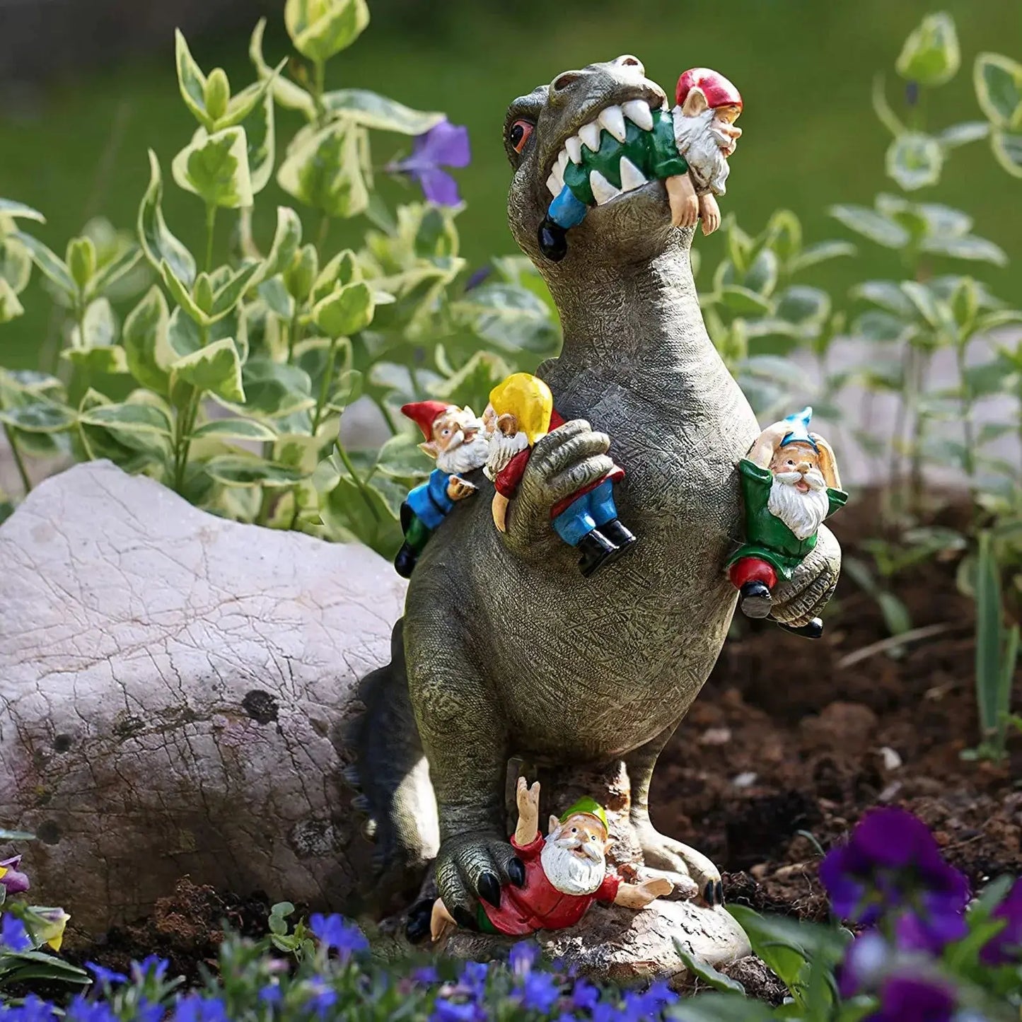 Rynx | Dinosaur Garden Figurine – Funny & Unique Gnome Eater