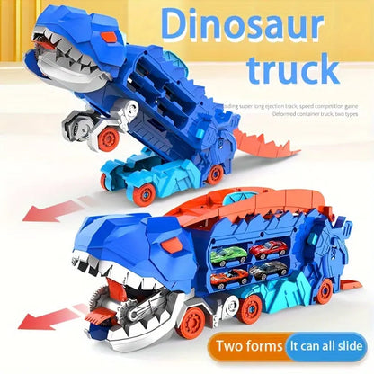 Rynx | Dinosaur Transporter – Foldable racetrack with metal cars