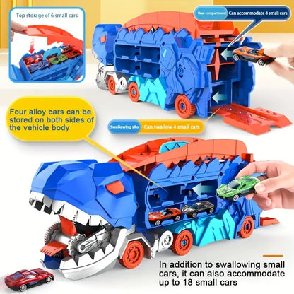 Rynx | Dinosaur Transporter – Foldable racetrack with metal cars