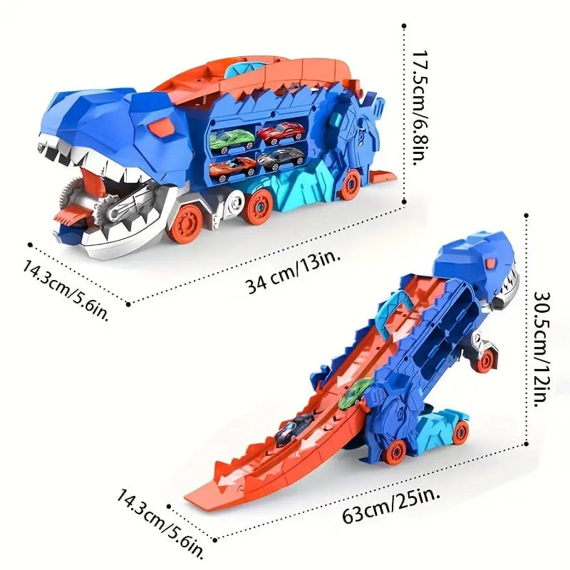 Rynx | Dinosaur Transporter – Foldable racetrack with metal cars