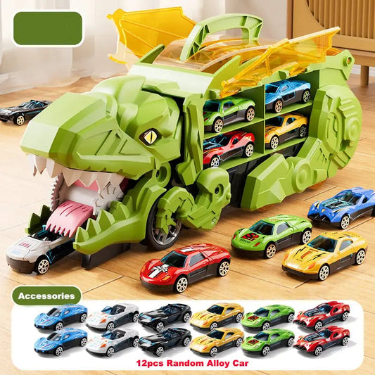 Rynx | Dinosaur Transporter – Foldable racetrack with metal cars