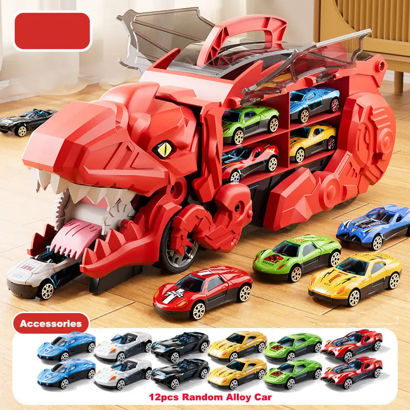 Rynx | Dinosaur Transporter – Foldable racetrack with metal cars