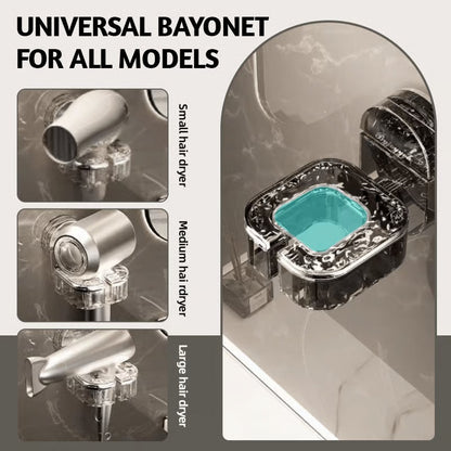 Rynx | Redatable Hair Dryer Holder — Drill-Free 360° Swivel Organizer