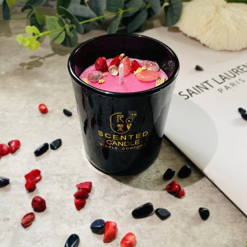 Rynx | Dried Flower & Crystal Stone Scented Candle