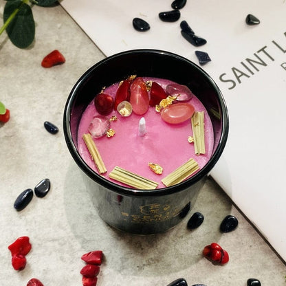 Rynx | Dried Flower & Crystal Stone Scented Candle