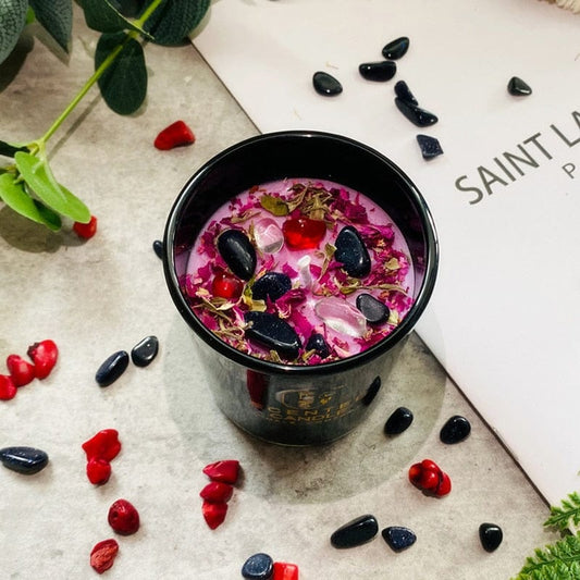 Rynx | Dried Flower & Crystal Stone Scented Candle