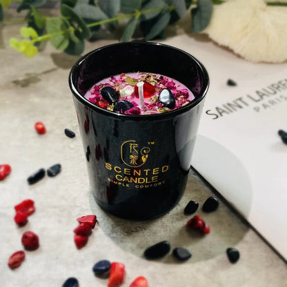 Rynx | Dried Flower & Crystal Stone Scented Candle