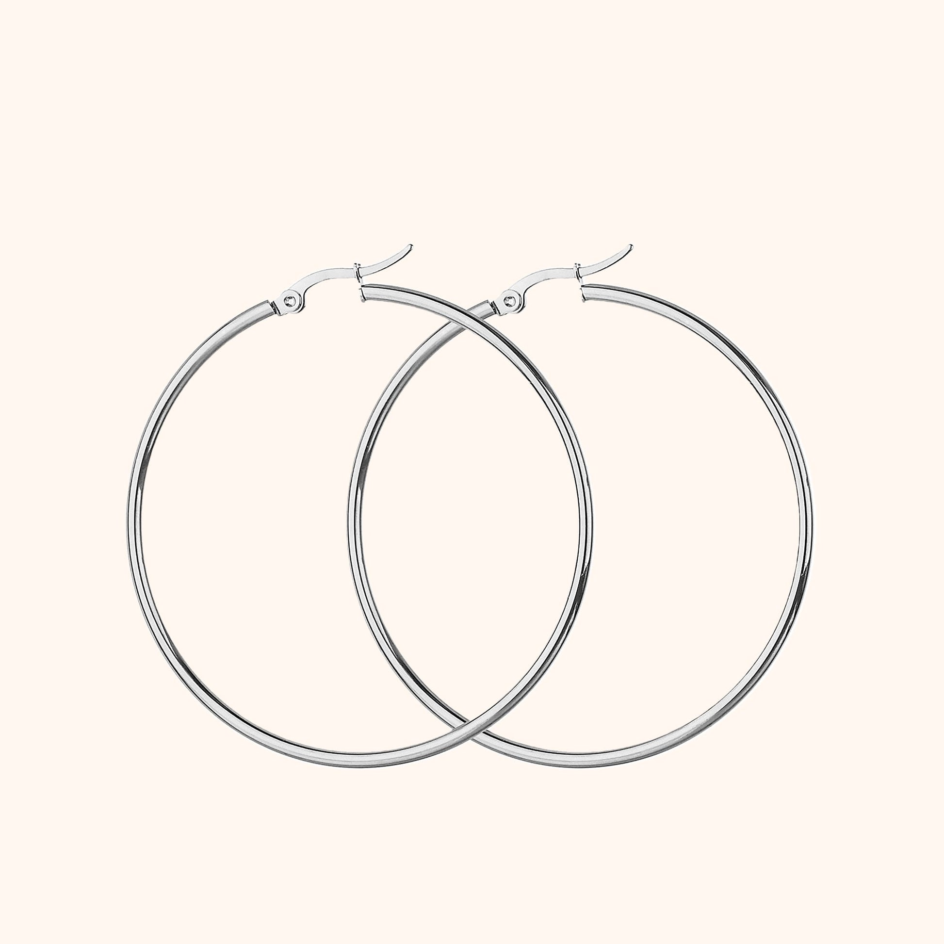 RYNX | Celeste Large Hoop Earrings Silver