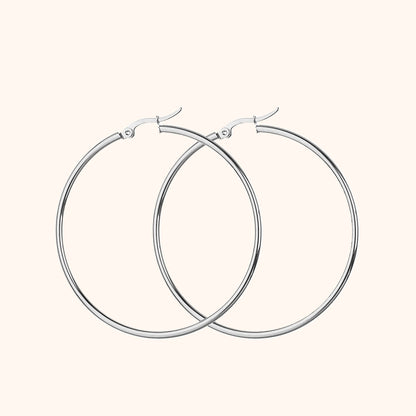 RYNX | Celeste Large Hoop Earrings Silver