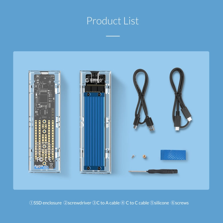 Rynx | ORICO TCM2-C3 NVMe M.2 SSD enclosure (10Gbps)