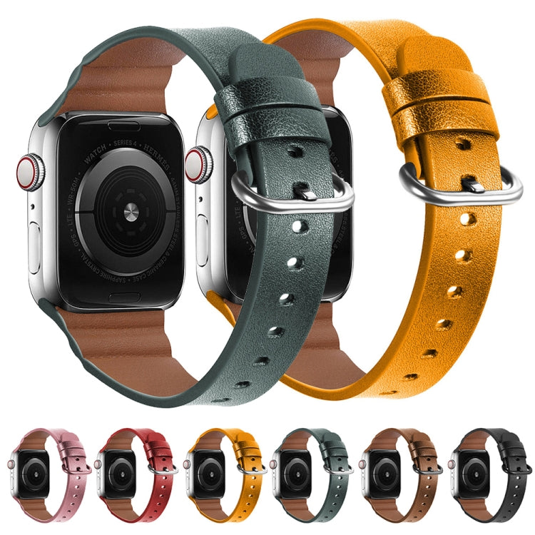 Rynx | Genuine leather watch bands for Apple Watch Series 7 45mm / 6 & SE & 5 & 4 44mm / 3 & 2 & 1 42mm (Brown)