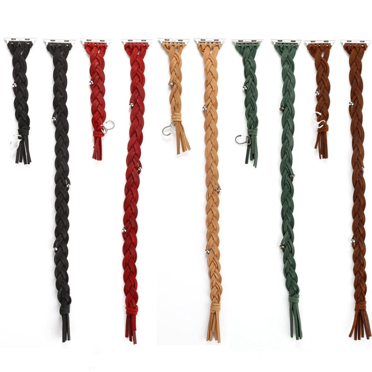 Rynx | Handwoven leather watch strap for Apple Watch Series 9&8&7 41mm / SE 3&SE 2&6&SE&5&4 40mm / 3&2&1 38mm (Green)