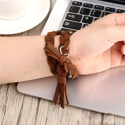 Rynx | Handwoven leather bracelet for Apple Watch Ultra 49 mm & Watch Ultra 2 49 mm / Series 9 & 8 & 7 45 mm / SE 3 & SE 2 & 6 & SE & 5 & 4 44 mm / 3 & 2 & 1 42 mm (Black)