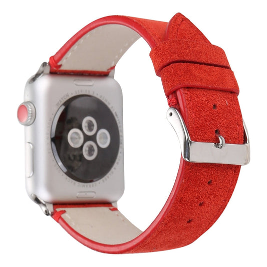 Rynx | Frosted Genuine Leather Watch Band for Apple Watch Series 7 41mm / 6 & SE & 5 & 4 40mm / 3 & 2 & 1 38mm (Red)