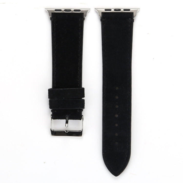 Rynx | Frosted Genuine Leather Watch Band For Apple Watch Series 7 41mm / 6 & SE & 5 & 4 40mm / 3 & 2 & 1 38mm (Black)