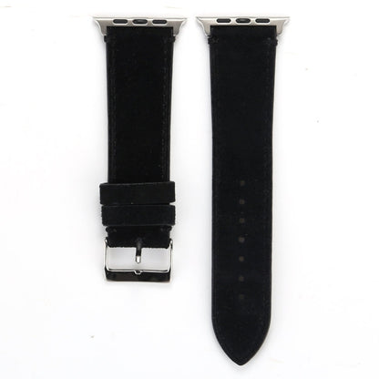 Rynx | Frosted Genuine Leather Watch Band For Apple Watch Series 7 41mm / 6 & SE & 5 & 4 40mm / 3 & 2 & 1 38mm (Black)