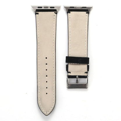 Rynx | Frosted Genuine Leather Watch Band For Apple Watch Series 7 41mm / 6 & SE & 5 & 4 40mm / 3 & 2 & 1 38mm (Black)