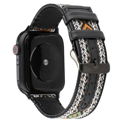 Rynx | For Apple Watch Series 7 41 mm / 6 & SE & 5 & 4 40 mm / 3 & 2 & 1 38 mm Ethnic Style Genuine Leather Strap (Retro)
